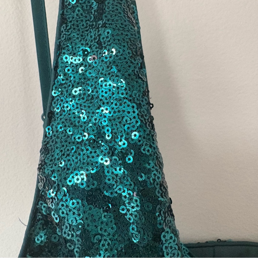 Lulus Living for the Party Green Sequin Dress Sz Medium Holidays Event Going Out - Picture 4 of 8